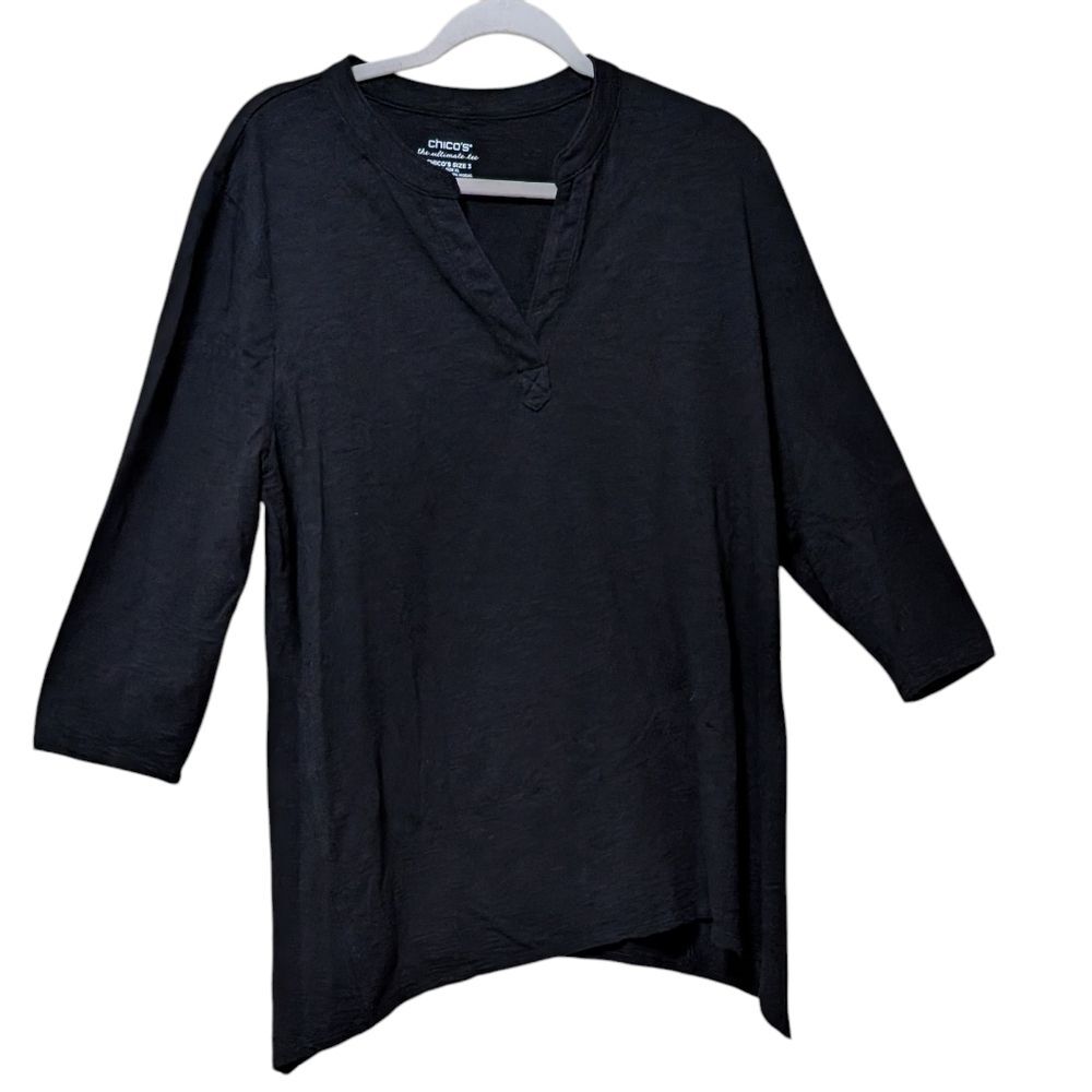 Chico's ultimate Tee women's 3/ XL black cotton modal tunic business casual